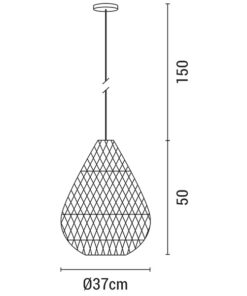 ΦΩΤΙΣΤΙΚΟ ΚΡΕΜΑΣΤΟ ΜΟΝΟΦΩΤΟ Ε27 MAX 60W RATTAN ΛΕΥΚΟ EUROLAMP – 144-33018
