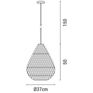 ΦΩΤΙΣΤΙΚΟ ΚΡΕΜΑΣΤΟ ΜΟΝΟΦΩΤΟ Ε27 MAX 60W RATTAN  ΛΕΥΚΟ EUROLAMP – 144-33018