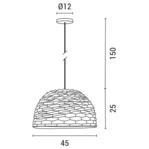ΦΩΤΙΣΤΙΚΟ ΚΡΕΜΑΣΤΟ ΜΟΝΟΦΩΤΟ Ε27 BAMBOO EUROLAMP – 144-33021