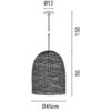 ΦΩΤΙΣΤΙΚΟ ΚΡΕΜΑΣΤΟ ΜΟΝΟΦΩΤΟ Ε27 MAX 60W D450xH560 RATTAN  ΛΕΥΚΟ EUROLAMP – 144-33022