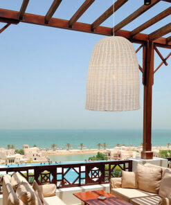 ΦΩΤΙΣΤΙΚΟ ΚΡΕΜΑΣΤΟ ΜΟΝΟΦΩΤΟ Ε27 D650XH850 RATTAN ΛΕΥΚΟ EUROLAMP – 144-33023