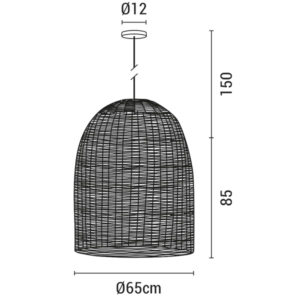 ΦΩΤΙΣΤΙΚΟ ΚΡΕΜΑΣΤΟ ΜΟΝΟΦΩΤΟ Ε27  D650XH850 RATTAN ΛΕΥΚΟ EUROLAMP – 144-33023
