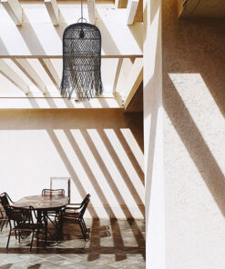 ΦΩΤΙΣΤΙΚΟ ΚΡΕΜΑΣΤΟ ΜΟΝΟΦΩΤΟ Ε27 H610*D330mm RATTAN ΜΑΥΡΟ EUROLAMP – 144-33027