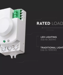 Ανιχνευτής κίνησης Microwave Max 300W Λευκό με λειτουργία παράκαμψης V-TAC – 1446