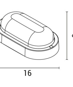 ΦΩΤΙΣΤΙΚΟ ΤΟΙΧΟΥ ΟΒΑΛ LED 8W 160x90x51 6500K IP54 ΛΕΥΚΟ PLUS EUROLAMP – 145-20038