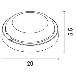 ΦΩΤΙΣΤΙΚΟ ΤΟΙΧΟΥ ΣΤΡΟΓΓΥΛΟ LED 18W Φ200×55 6500K IP54 ΛΕΥΚΟ PLUS EUROLAMP – 145-20039