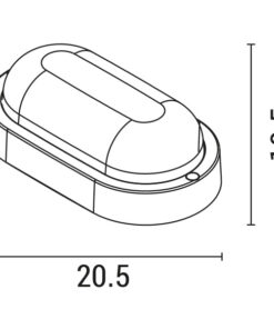 ΦΩΤΙΣΤΙΚΟ ΤΟΙΧΟΥ ΟΒΑΛ LED 12W 160x90x51 12/24V AC/DC 6500K IP54 ΛΕΥΚΟ PLUSUS EUROLAMP – 145-20040