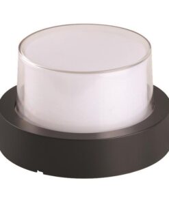 ΑΠΛΙΚΑ ΤΟΙΧΟΥ ΣΤΡΟΓΓΥΛΗ LED 12W Φ169X100 3000K IP65 ΜΑΥΡΗ PRO EUROLAMP – 145-20202