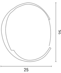 ΠΛΑΦΟΝΙΕΡΑ ΣΤΡΟΓΓΥΛΗ LED 16W Φ250X50 3000K IP54 ΜΑΥΡΗ PRO EUROLAMP – 145-20204