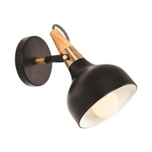 ΑΠΛΙΚΑ ΤΟΙΧΟΥ “ROTA” E27 ΞΥΛΟ/ ΜΑΥΡΗ EUROLAMP – 145-22301