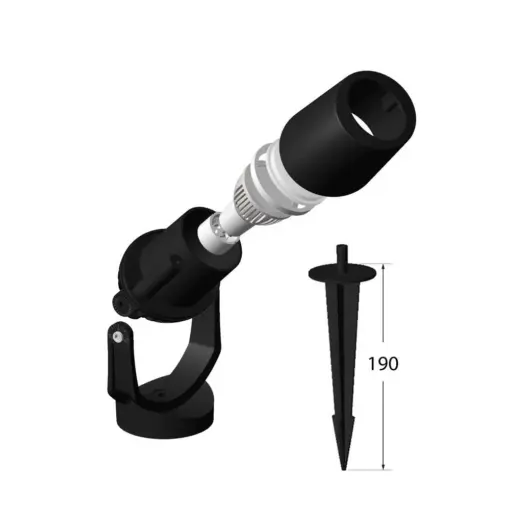 FUMAGALLI MINITOMMY EL SPIKE ΠΡΟΒΟΛΕΑΣ ΓΚΡΙ ΜΕ ΚΑΡΦΙ 3,5W GU10 310x122x135mm 2CCT (2700/4000K) EUROLAMP – 145-26107