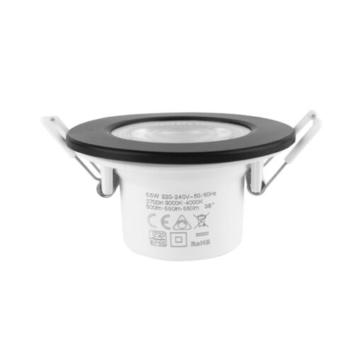 ΣΠΟΤ ΧΩΝΕΥΤΟ ΣΤΕΓΑΝΟ ΣΤΑΘΕΡΟ 5.5W Φ90 TRIAC 3CCT IP65 ΛΕΥΚΟ +ΜΑΥΡΟ ΚΑΠΑΚΙ EUROLAMP – 145-68905