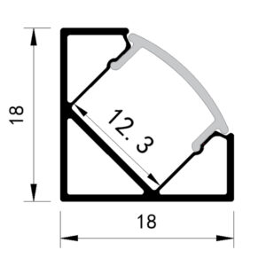 ΠΡΟΦΙΛ ΓΩΝΙΑ 2000*18*18 45° PLUS EUROLAMP – 145-70912