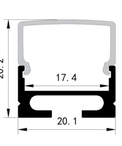 ΠΡΟΦΙΛ ΕΞΩΤΕΡΙΚΑ 2000*20,1*20,2° PLUS EUROLAMP – 145-70954