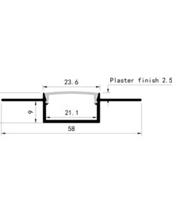 ΠΡΟΦΙΛ ΧΩΝΕΥΤΟ ΓΥΨΟΣΑΝΙΔΑΣ ΕΥΚΑΜΠΤΟ 2000*23,6*12,5 PLUS EUROLAMP – 145-70959