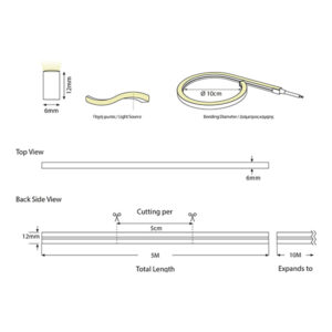 NEON LIGHT LED 5M 8W 24V ΜΠΛΕ IP44 PRO EUROLAMP – 145-73004