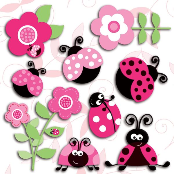 Pink Ladybugs αυτοκόλλητα 3 επιπέδων M Ango - 14506