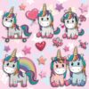 Lovely Unicorn αυτοκόλλητα 3 επιπέδων M Ango – 14511