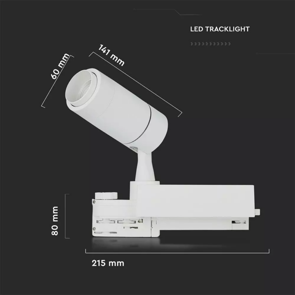 LED φωτιστικό ράγας COB 15W με επιλογή φωτός και γωνίας δέσμης Dimmable μέσω smart phone λευκό V-TAC- 1456
