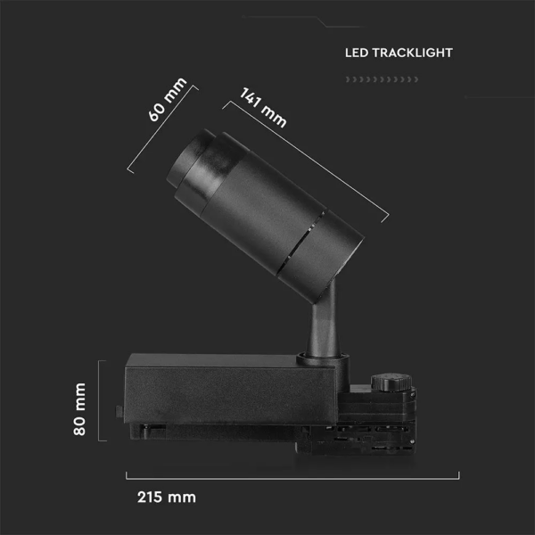 LED φωτιστικό ράγας COB 15W με επιλογή φωτός και γωνίας δέσμης Dimmable μέσω smart phone μαύρο V-TAC – 1457