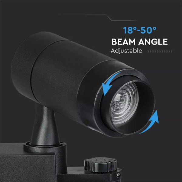 LED φωτιστικό ράγας COB 15W με επιλογή φωτός και γωνίας δέσμης Dimmable μέσω smart phone μαύρο V-TAC – 1457