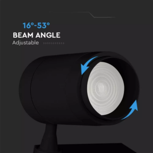 LED Φωτιστικό Ράγας COB 35W με Επιλογή Φωτός και Γωνίας Δέσμης 16°~53° Dimmable Μέσω Smart Phone Μαύρο 3000-6400K V-TAC – 1459