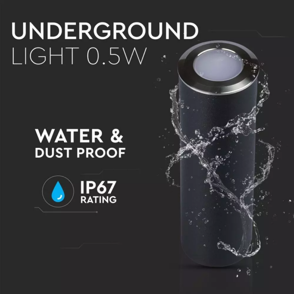 Χωνευτό Φωτιστικό Δαπέδου LED 0.5W Στρογγυλό Ασημί V-TAC IP67 12V Θερμό 3000K – 211463