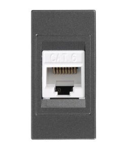 ΠΡΙΖΑ DATA 1 MODULES CAT 6 RJ 45 ΓΡΑΦΙΤΗΣ EUROLAMP – 152-20453