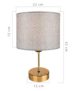 Επιτραπέζιο φωτιστικό PWL-0961 pakoworld μπεζ καφέ-χρυσό Φ22×32εκ 147-000007