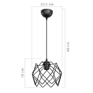 Ceiling light PWL-1021 pakoworld Å27 metal black D23.5x60cm 147-000037