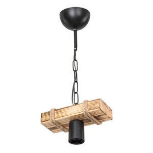 Φωτιστικό οροφής PWL-1027 pakoworld Ε27 φυσικό-μαύρο 20x10x43εκ 147-000043