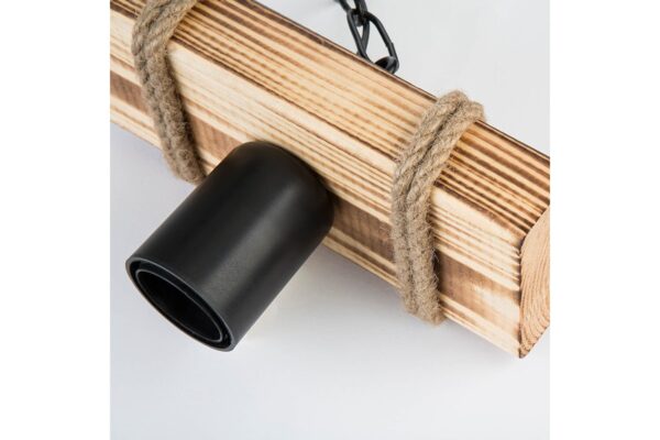 Φωτιστικό οροφής PWL-1027 pakoworld Ε27 φυσικό-μαύρο 20x10x43εκ 147-000043