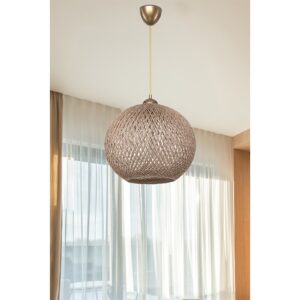 Φωτιστικό οροφής Leshia pakoworld Ε27 καφέ-χρυσό Φ38×75εκ 147-000053