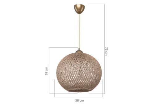 Φωτιστικό οροφής Leshia pakoworld Ε27 καφέ-χρυσό Φ38×75εκ 147-000053