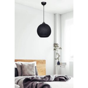 Φωτιστικό οροφής Leshia pakoworld Ε27 μαύρο Φ26×72εκ 147-000054