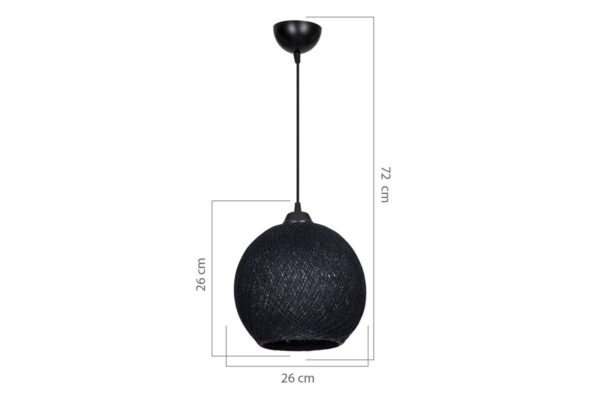 Φωτιστικό οροφής Leshia pakoworld Ε27 μαύρο Φ26×72εκ 147-000054
