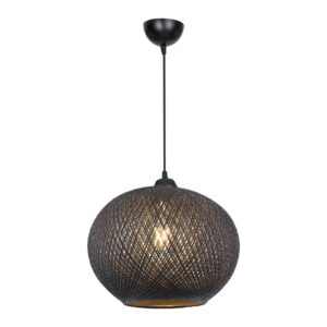Φωτιστικό οροφής Leshia pakoworld Ε27 μαύρο Φ38x75cm 147-000055