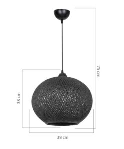 Φωτιστικό οροφής Leshia pakoworld Ε27 μαύρο Φ38x75cm 147-000055