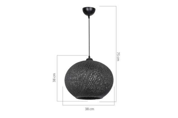 Φωτιστικό οροφής Leshia pakoworld Ε27 μαύρο Φ38x75cm 147-000055