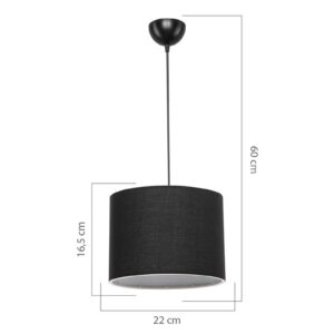 Φωτιστικό οροφής PWL-1115 pakoworld Ε27 μαύρο Φ22x60cm 147-000060