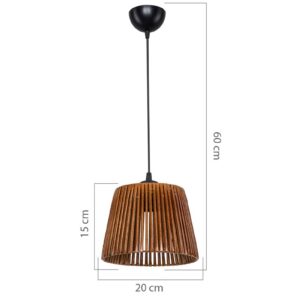 Φωτιστικό οροφής PWL-1116 pakoworld Ε27 καφέ Φ20x60cm 147-000061