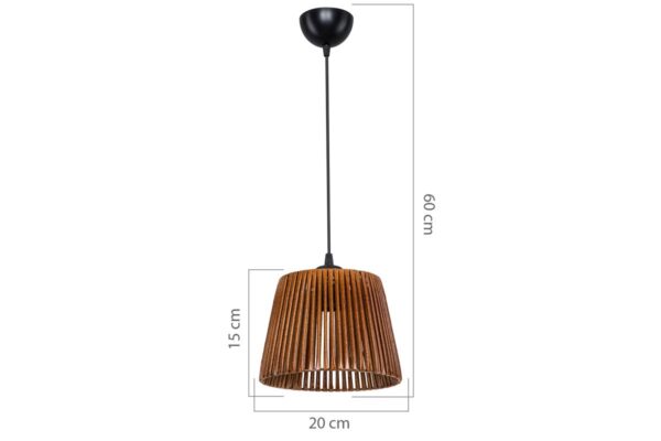 Φωτιστικό οροφής PWL-1116 pakoworld Ε27 καφέ Φ20x60cm 147-000061