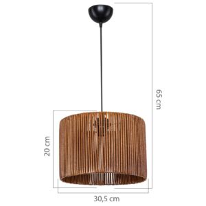 Φωτιστικό οροφής PWL-1117 pakoworld Ε27 καφέ Φ30×75εκ 147-000062