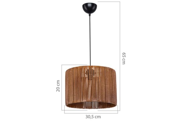 Φωτιστικό οροφής PWL-1117 pakoworld Ε27 καφέ Φ30×75εκ 147-000062