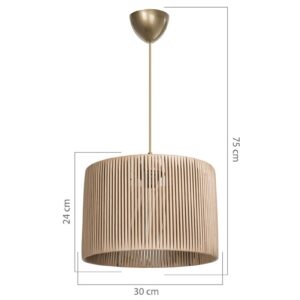 Ceiling light PWL-1118 pakoworld Å27 natural D30x75cm 147-000063