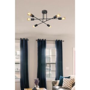 Φωτιστικό οροφής PWL-1122 pakoworld Ε27 μαύρο Φ61×25εκ 147-000069