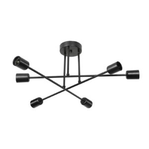 Φωτιστικό οροφής PWL-1122 pakoworld Ε27 μαύρο Φ61×25εκ 147-000069