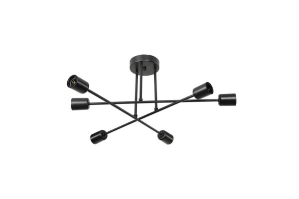 Φωτιστικό οροφής PWL-1122 pakoworld Ε27 μαύρο Φ61×25εκ 147-000069