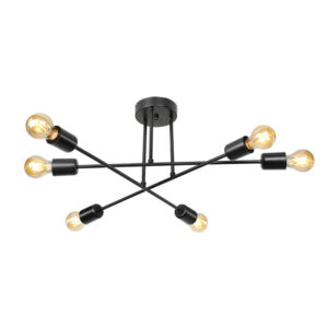 Φωτιστικό οροφής PWL-1122 pakoworld Ε27 μαύρο Φ61×25εκ 147-000069