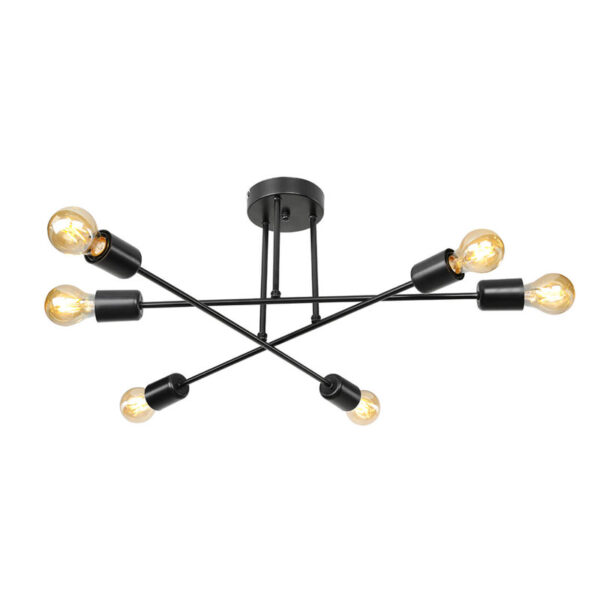 Φωτιστικό οροφής PWL-1122 pakoworld Ε27 μαύρο Φ61×25εκ 147-000069
